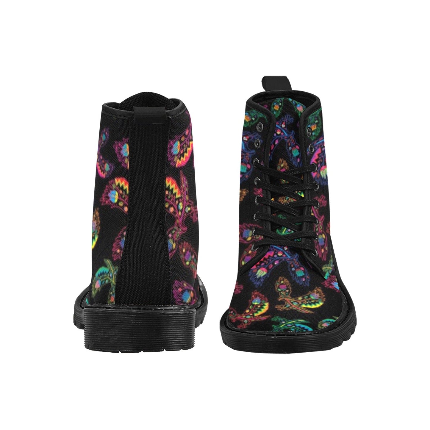 Neon Floral Eagles Boots for Men