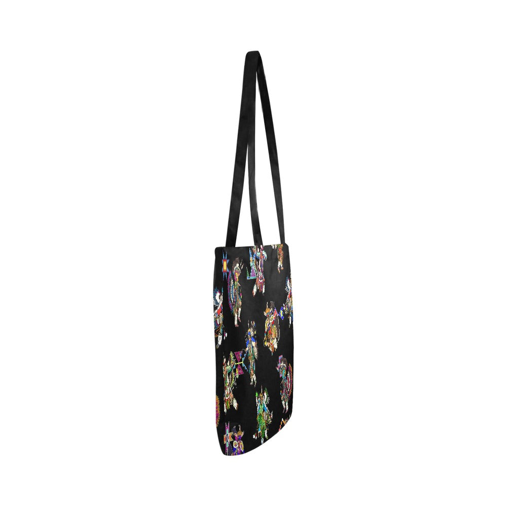 Men's Fancy Dancer Black Reusable Shopping Bag