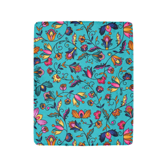Copper Prairie Petals Turquoise Ultra-Soft Micro Fleece Blanket 40"x50"