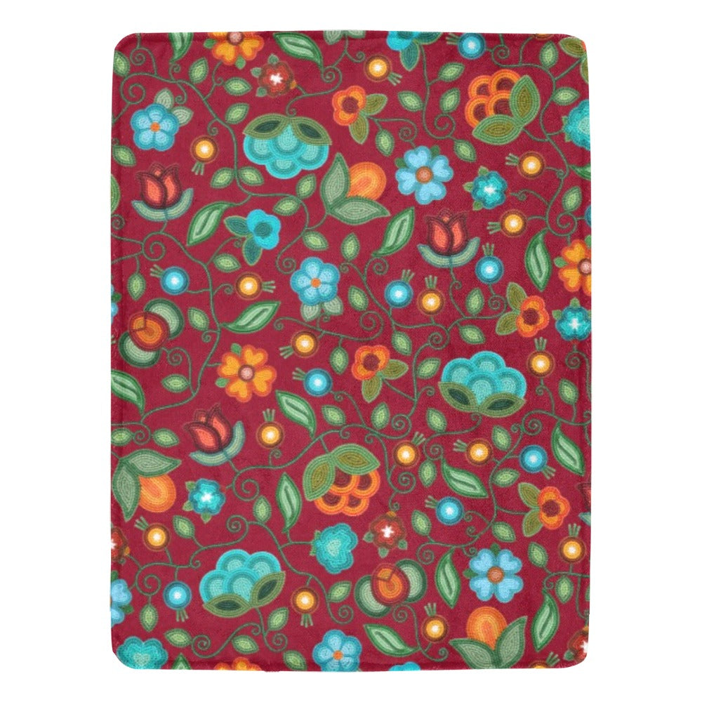 Prairie Fire Petals Red X-Large Micro Fleece Blanket