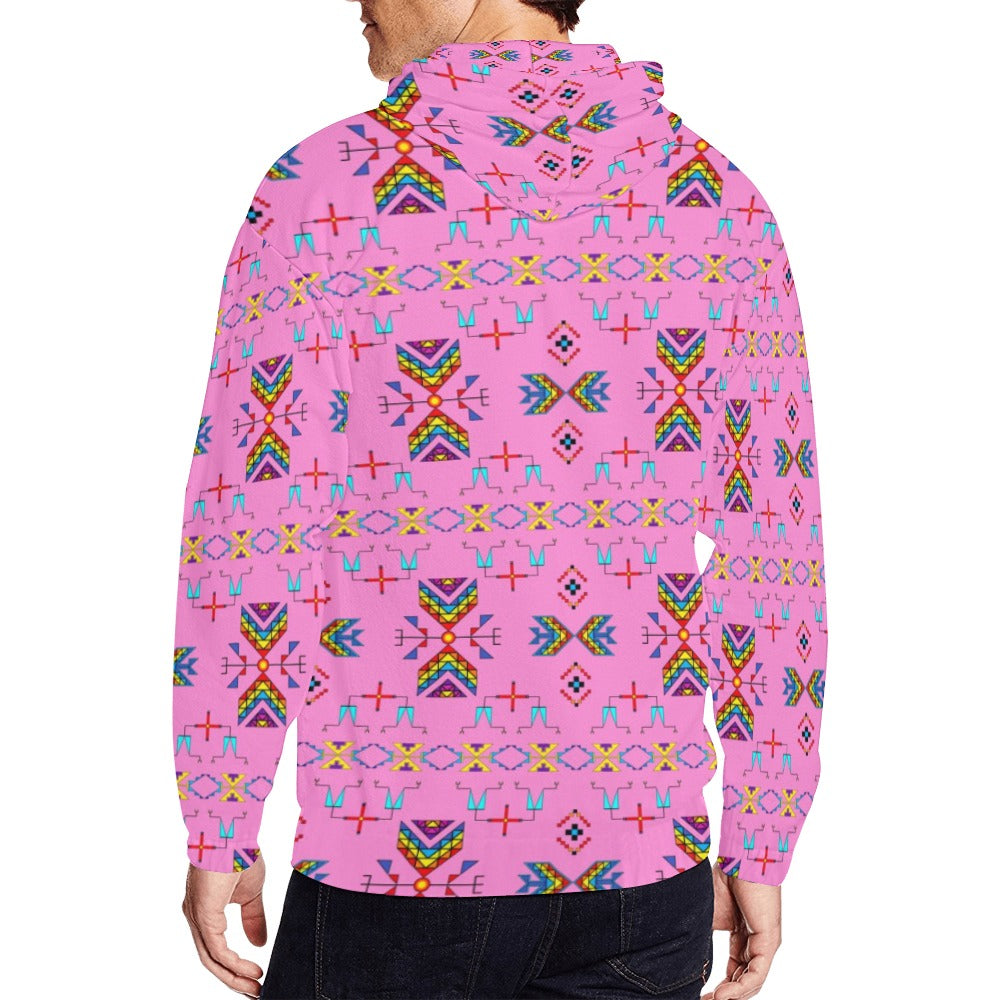 Rainy Chief Rainbow Blush Men's Zipper Hoodie