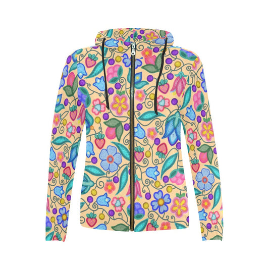 Sweet Offering Cream Full Zip Hoodie for Women