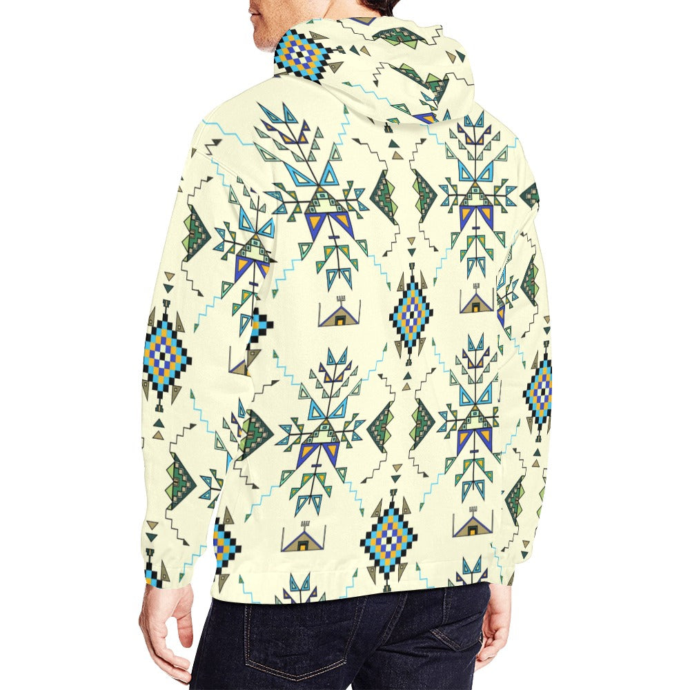 Bear Shield Cream Hoodie for Men