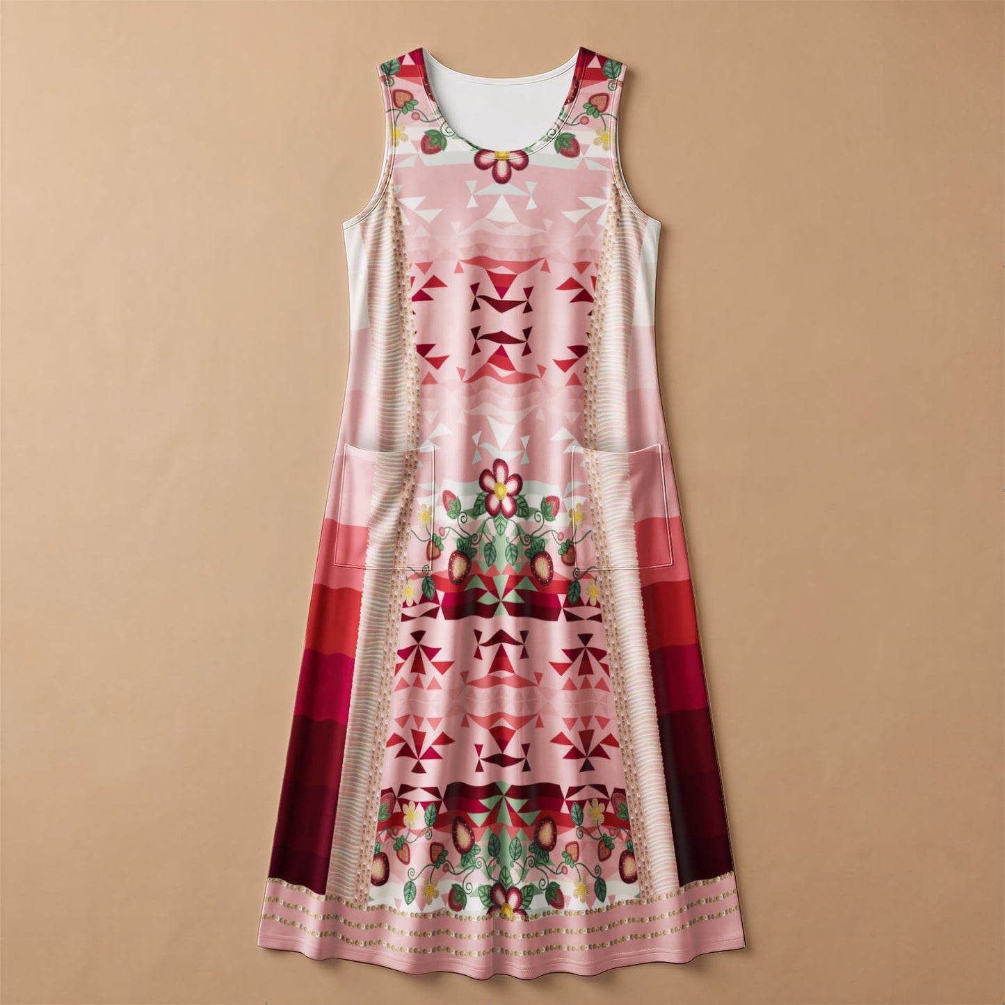 Sacred Strawberry Pink 2 Sleeveless Dress