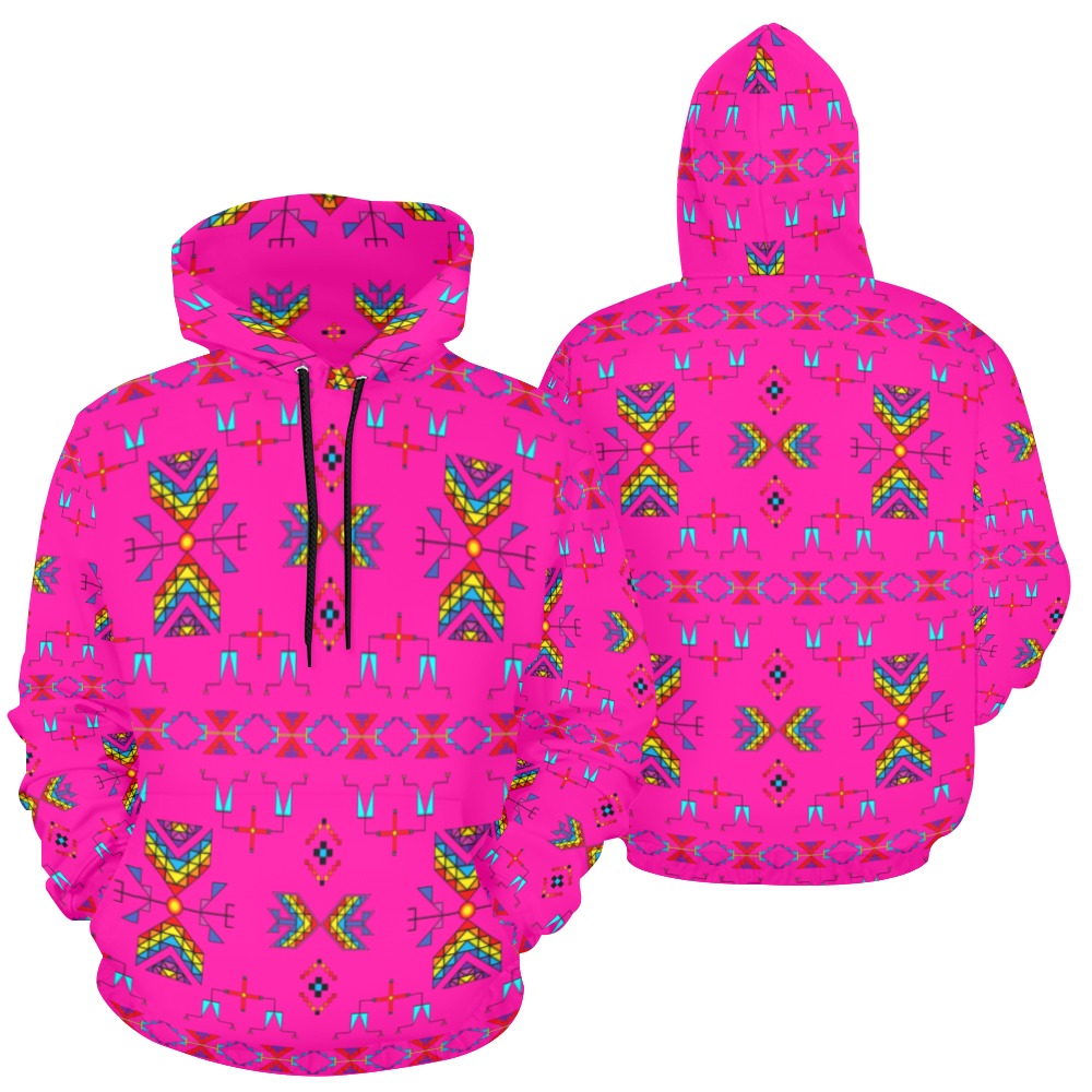Rainy Chief Rainbow Hot Pink Hoodie for Women
