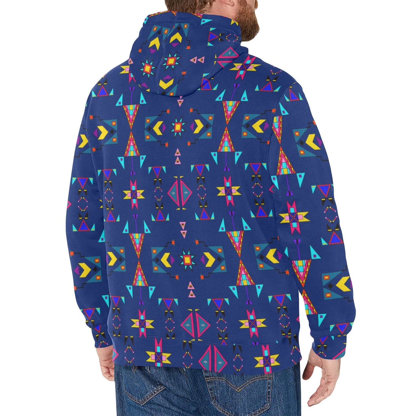 Enemy Territory Dark Navy Men's Long Sleeve Fleece Hoodie