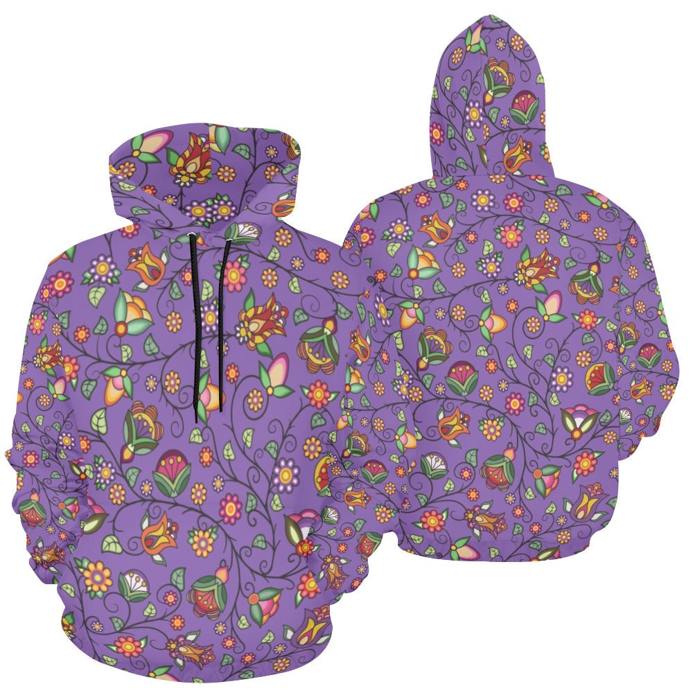 Heartbeat Petals Purple Hoodie for Women