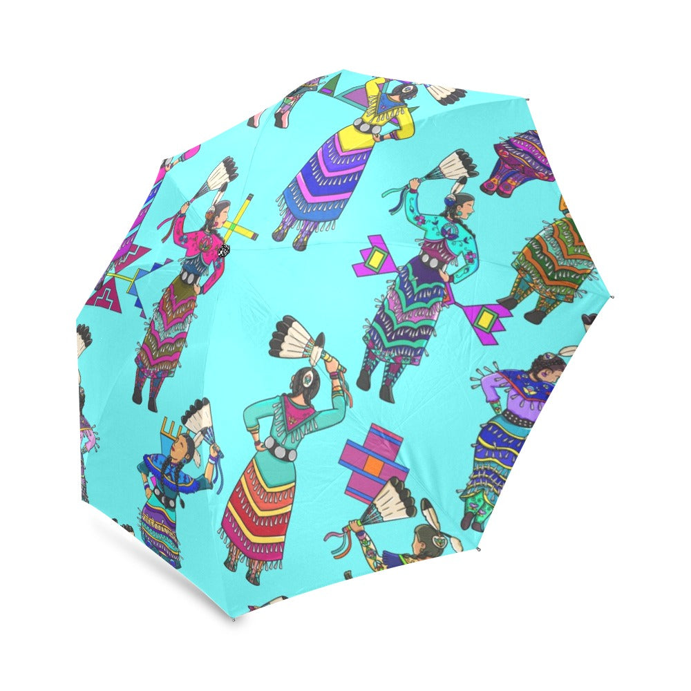 Women's Jingle Dancers Turquoise Foldable Umbrella