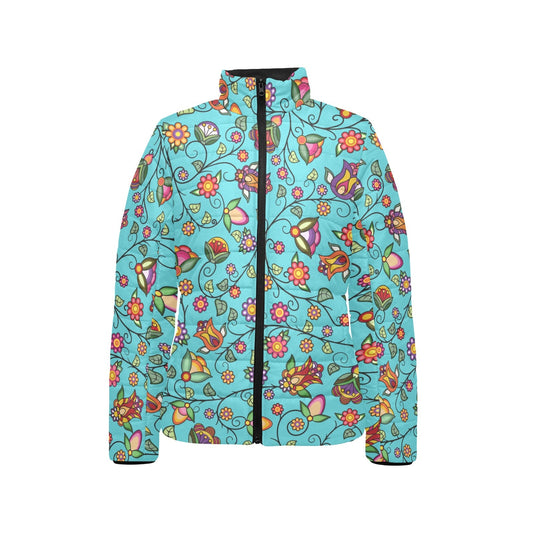 Heartbeat Petals Turquoise Stand Collar Jacket