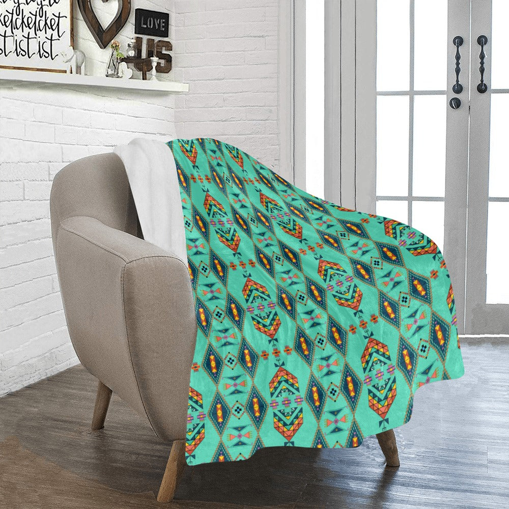 Travois Tipi Smoky Sky Ultra-Soft Micro Fleece Blanket 40"x50"
