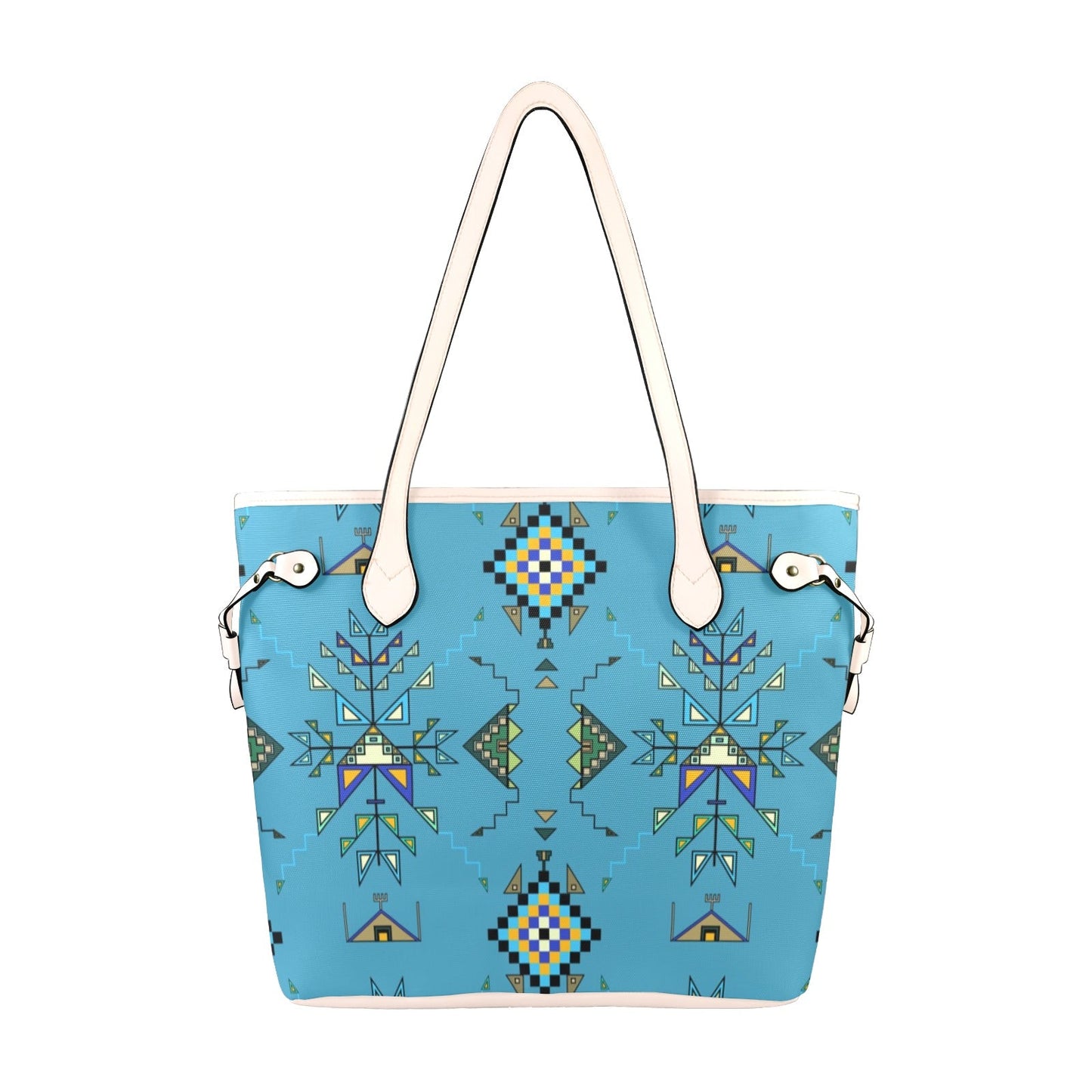 Bear Shield Blue Clover Canvas Tote Bag