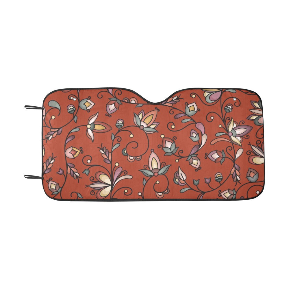 Burnt Sky Petals Red Car Sun Shade 55"x30"