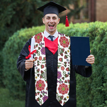 Load image into Gallery viewer, Berry Pop White Graduation Stole
