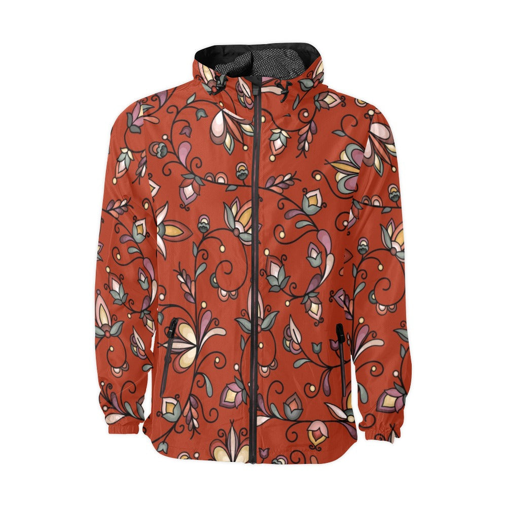 Burnt Sky Petals Red Men's Windbreaker
