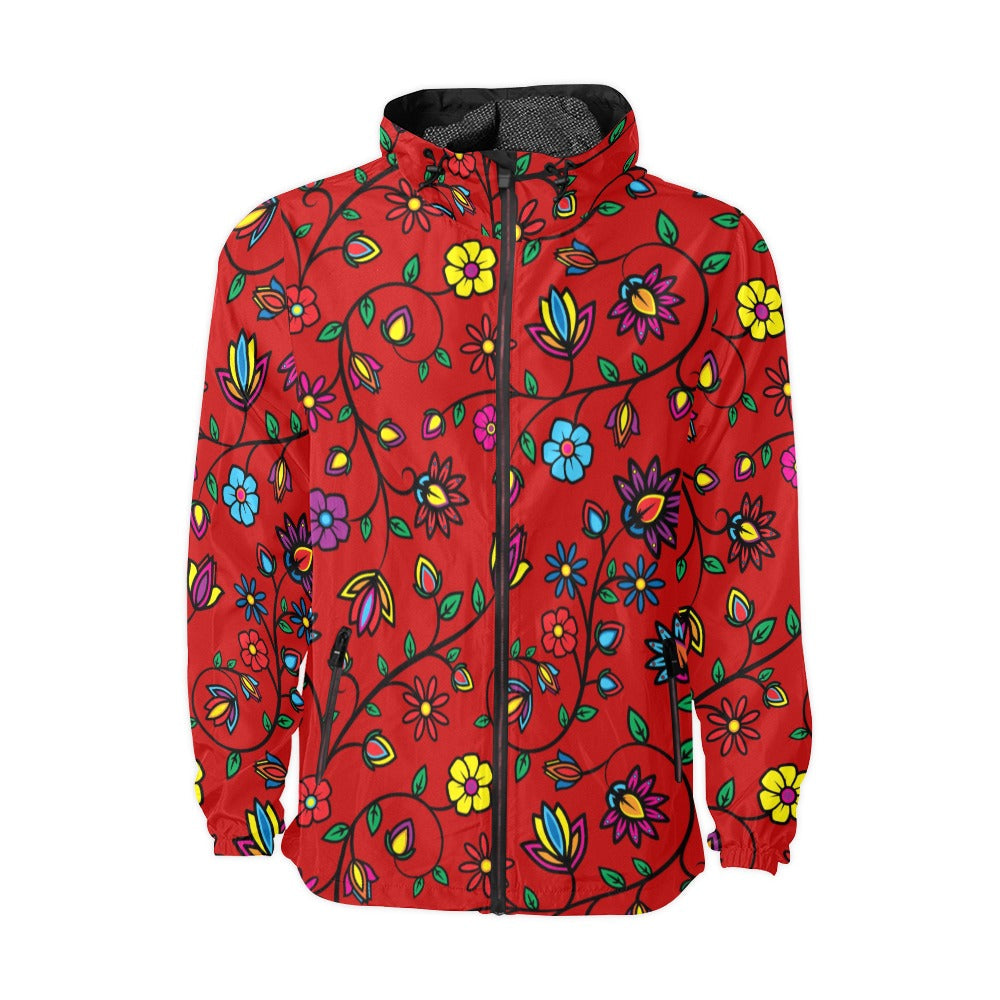 Nature's Nexus Red Unisex Men's Windbreaker