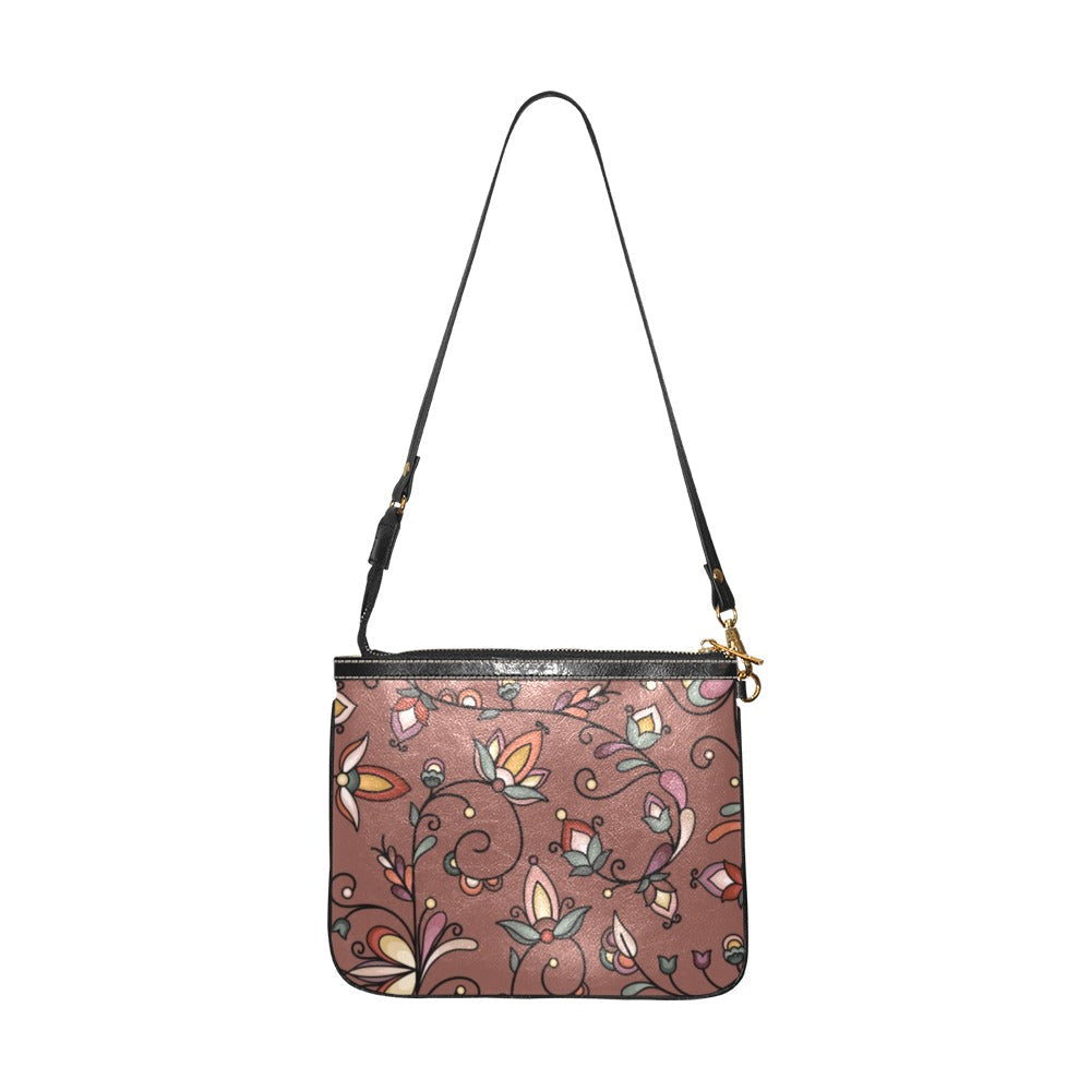 Burnt Sky Petals Brown Small Shoulder Bag