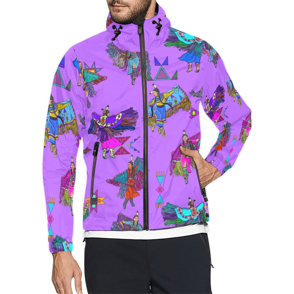 Women's Fancy Dancers Purple Men's Windbreaker