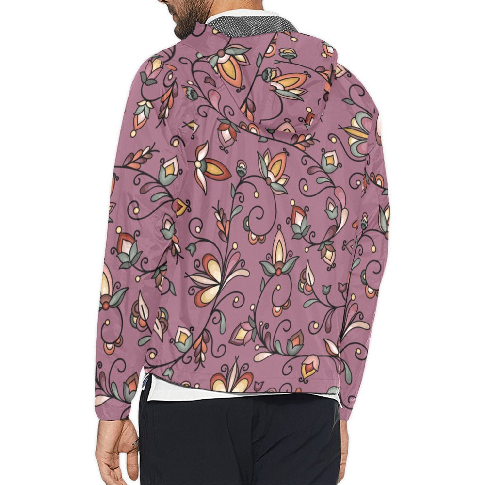 Burnt Sky Petals Magenta Men's Windbreaker