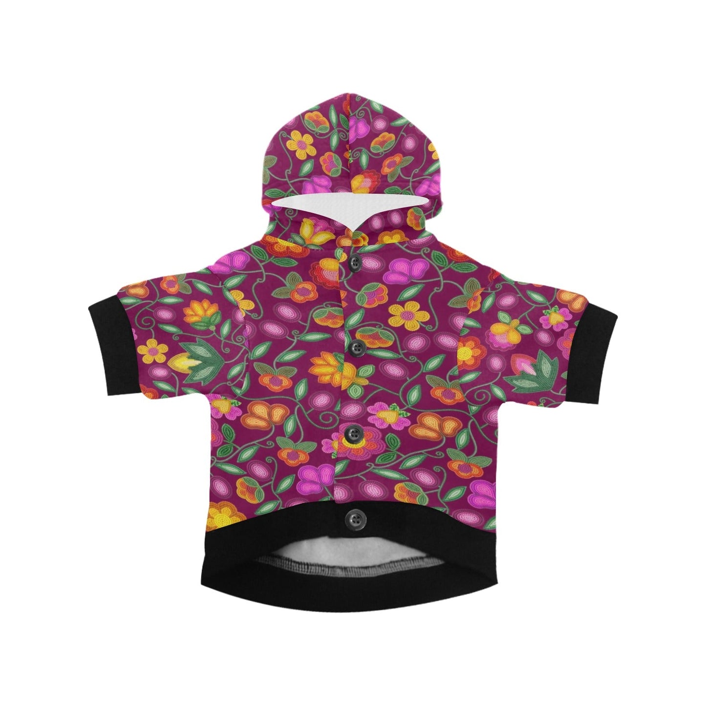 Boreal Bounty Dark Magenta Pet Hoodie