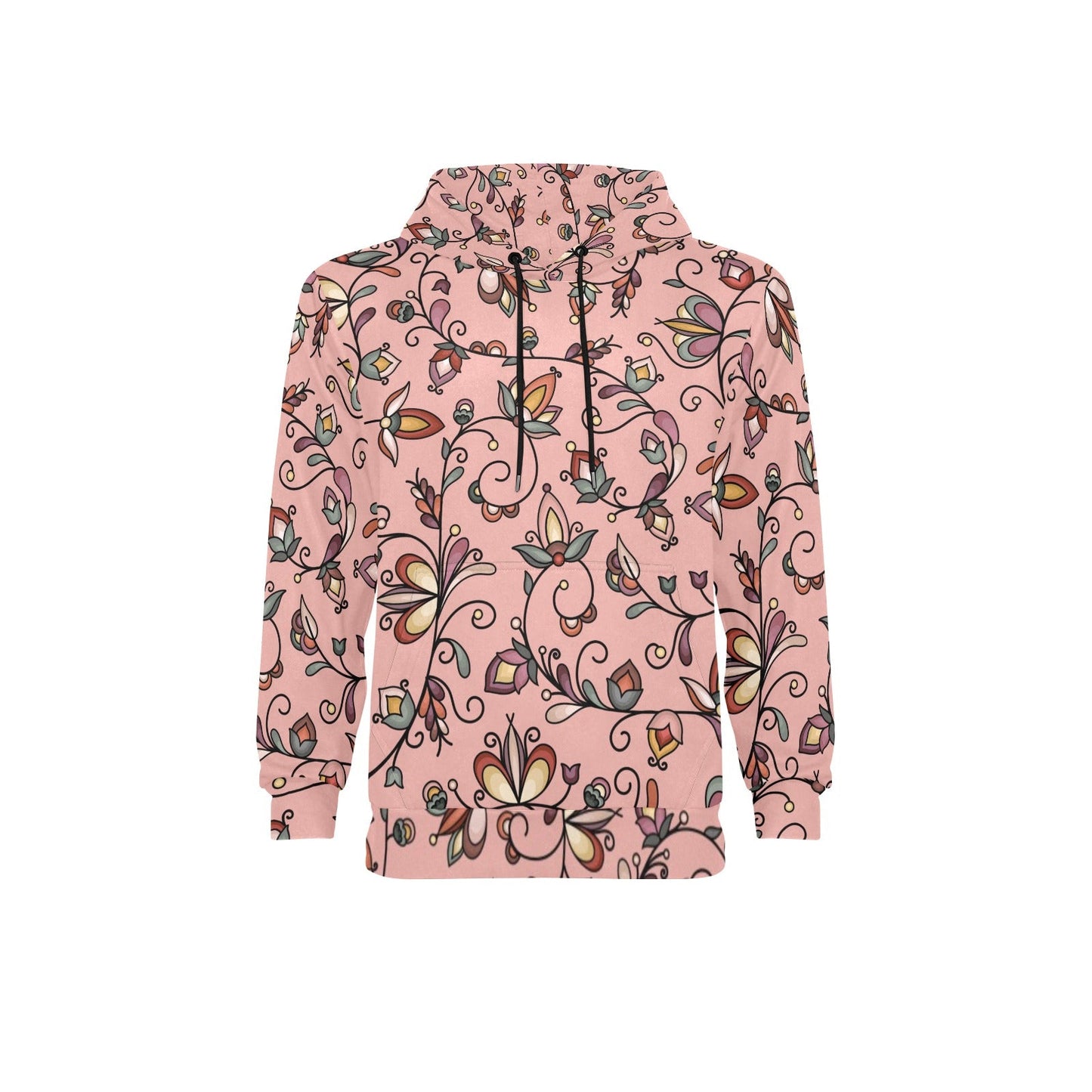 Burnt Sky Petals Peach Fleece Hoodie