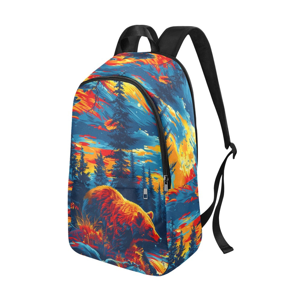 Fishing Bear Fabric Backpack for Adult