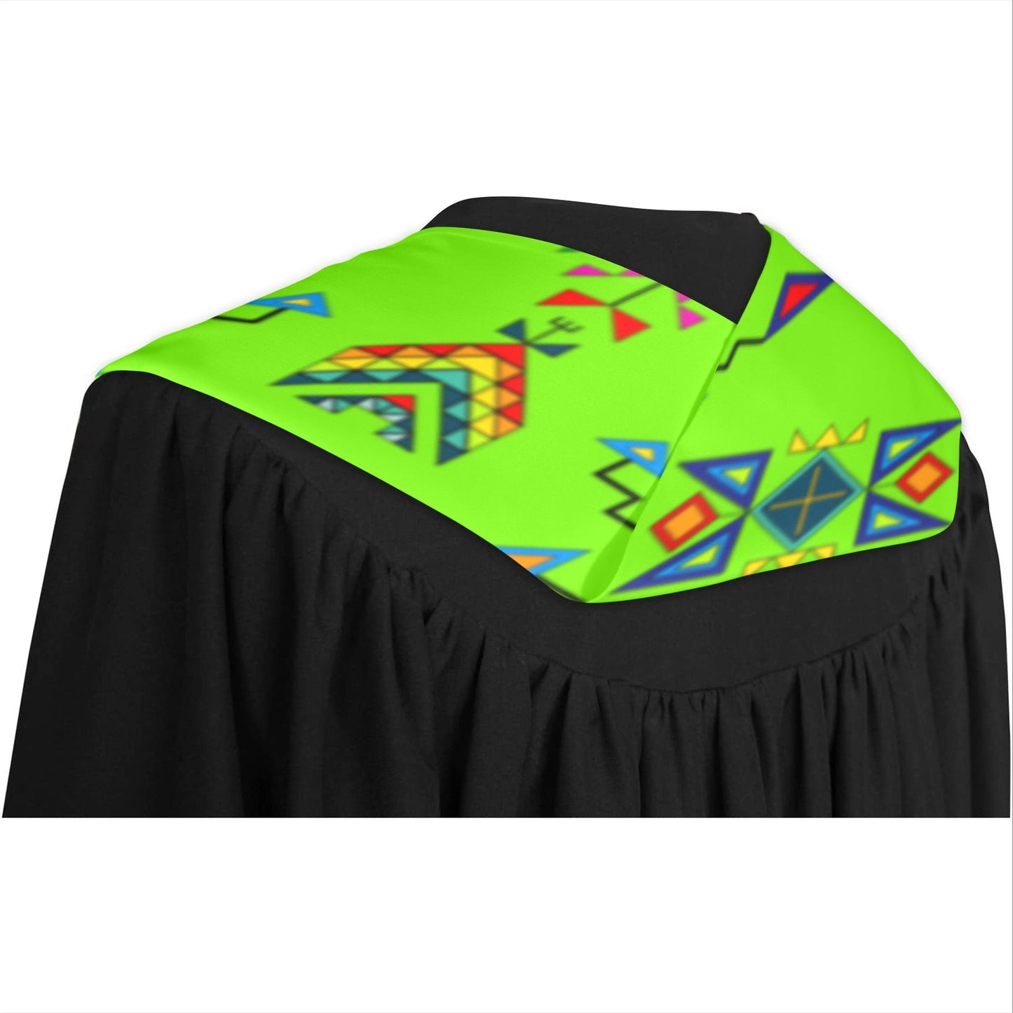 Buffalo Jump Neon Green Graduation Stole