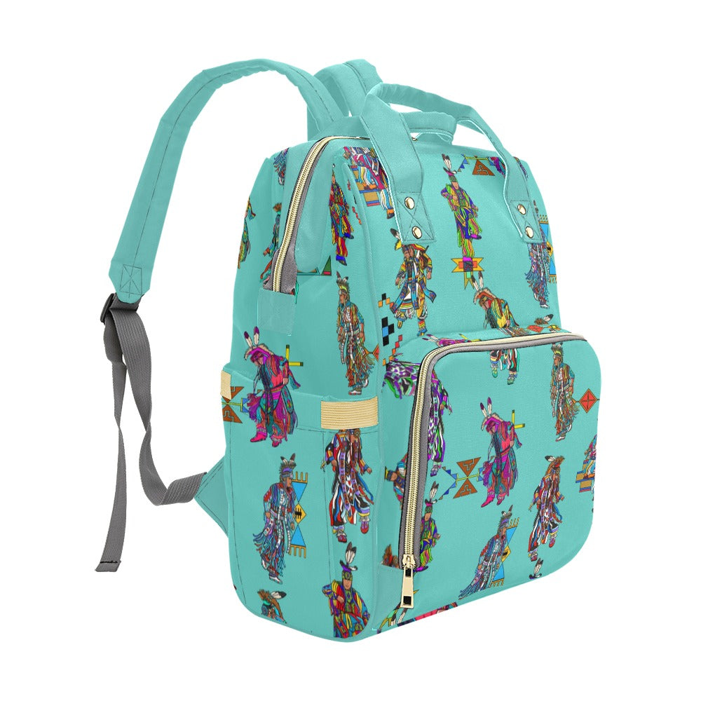 Men's Grass Dancers Eggshell Blue Multi-Function Diaper Backpack