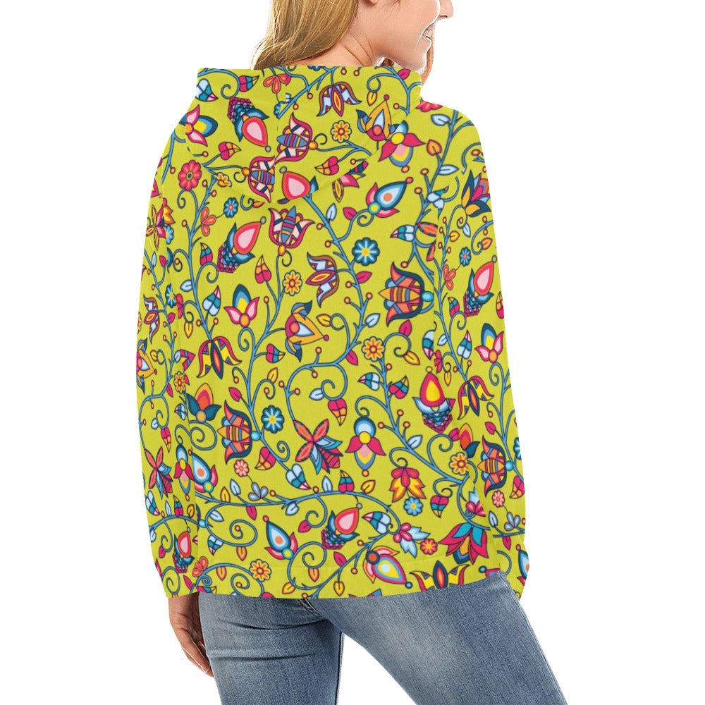 Thorny Path Yellow Grass Hoodie for Women