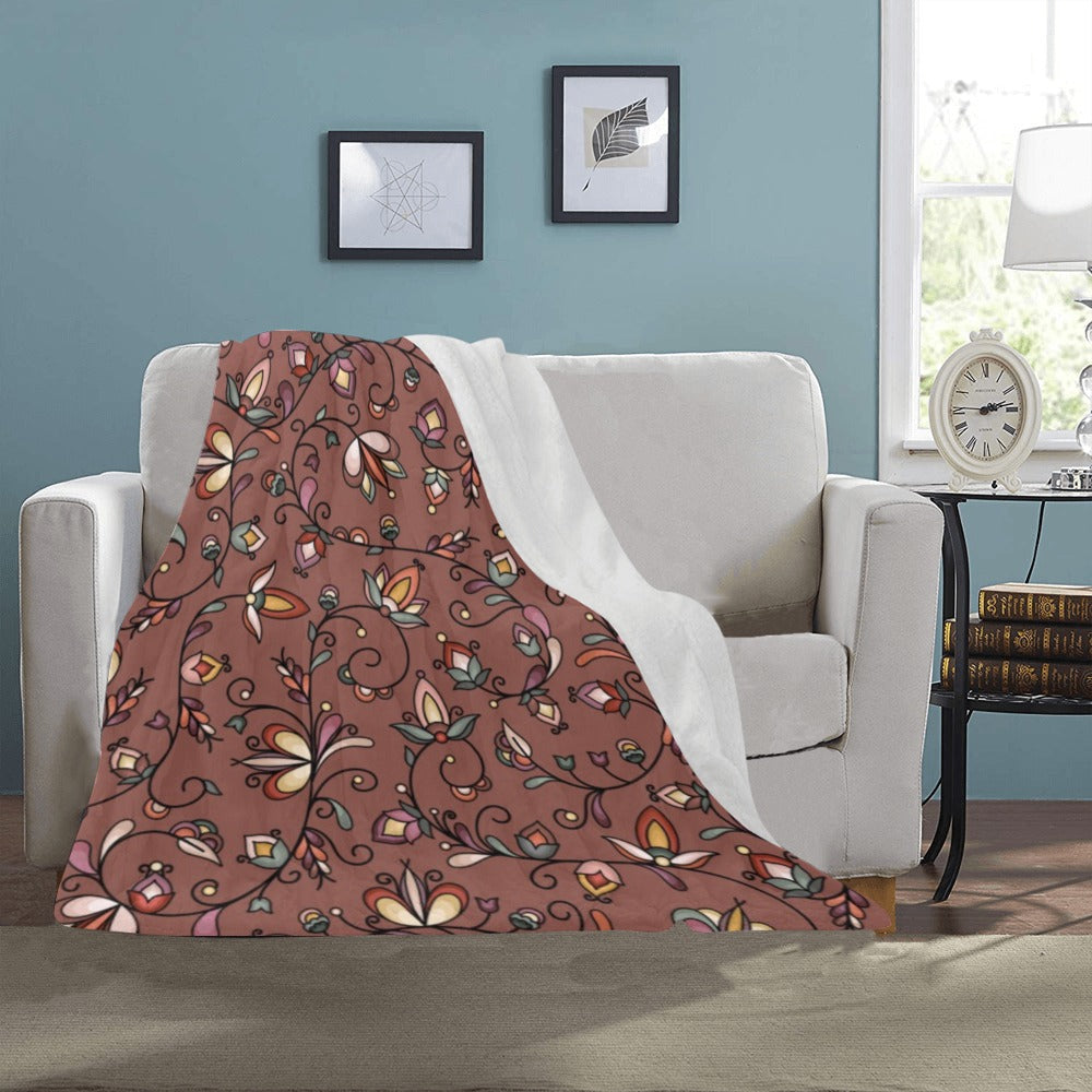 Burnt Sky Petals Brown Ultra-Soft Micro Fleece Blanket 40"x50"