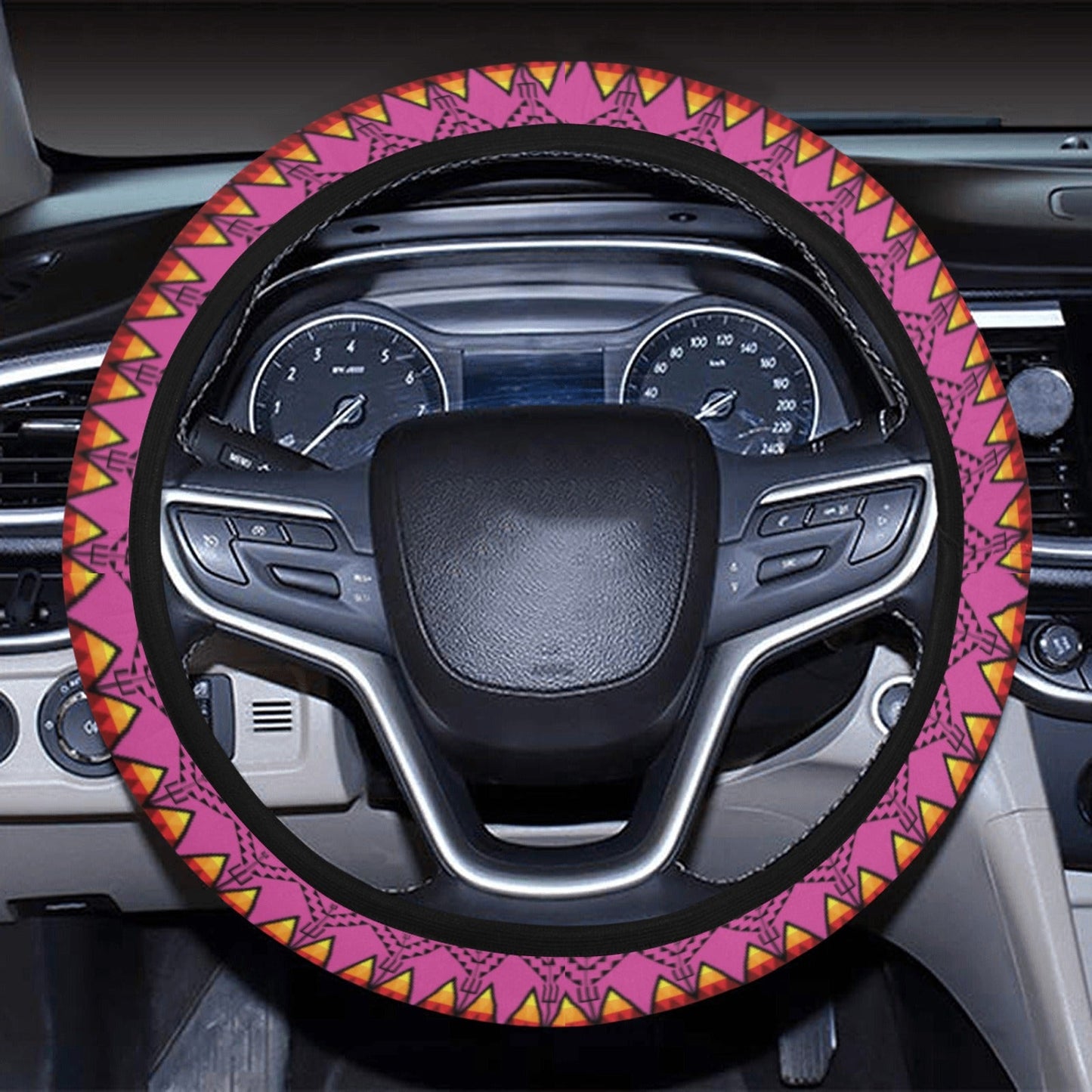 Sacred Trust Pink Steering Wheel Cover with Elastic Edge