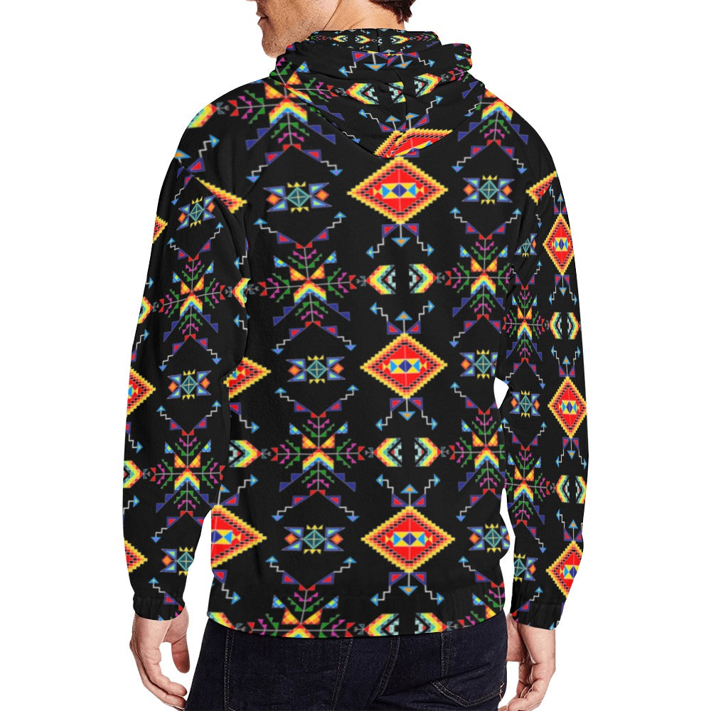 Buffalo Jump Black Men's Zipper Hoodie