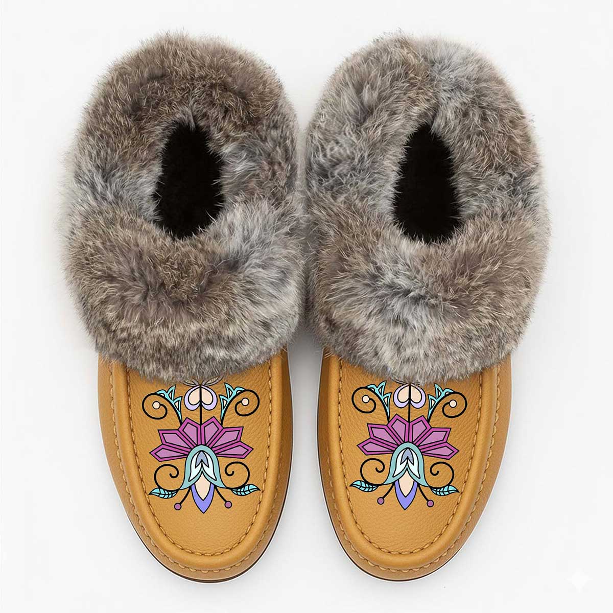 Moonlit Frost Fur Moccasin