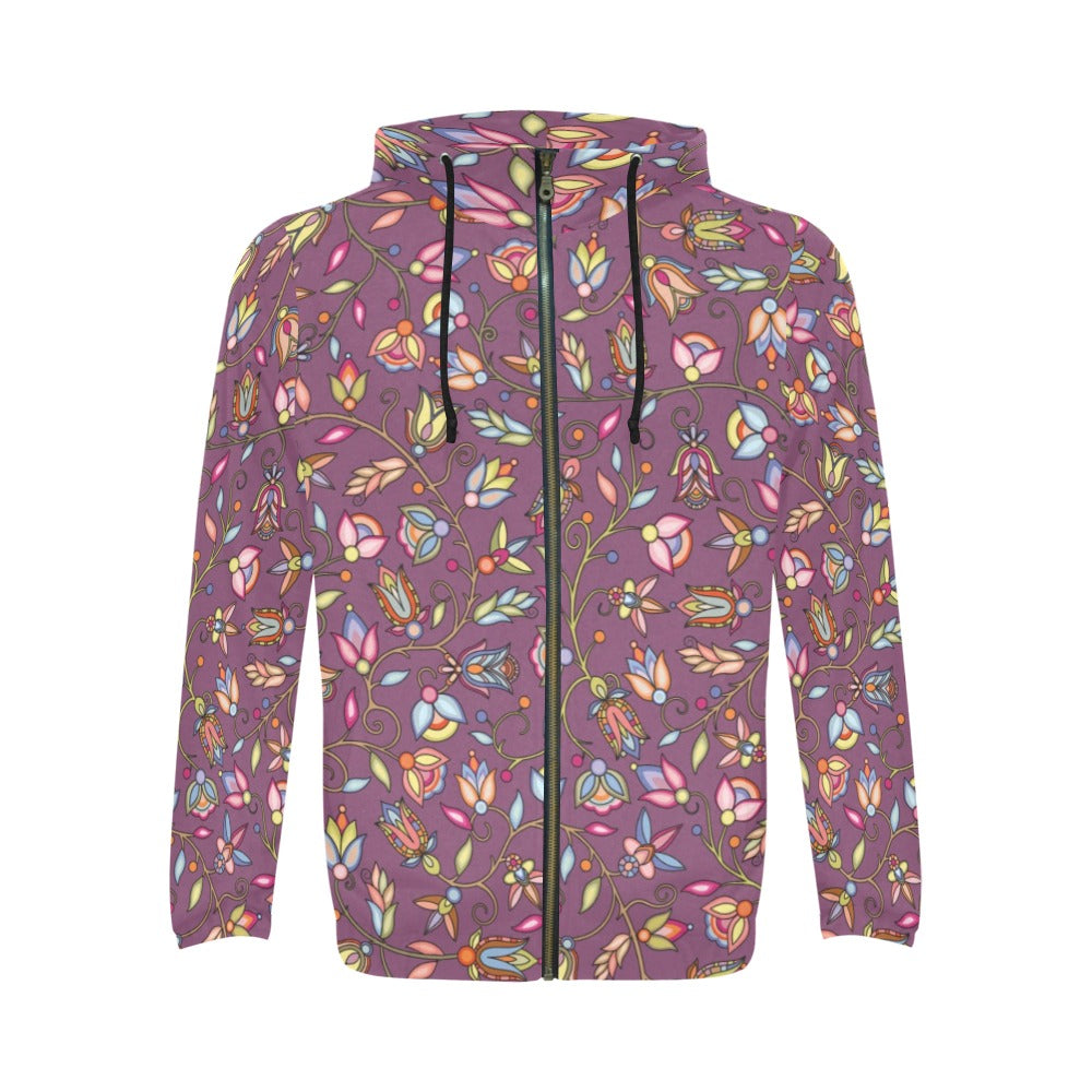 Buffalo Bloom Blush Men's Zipper Hoodie