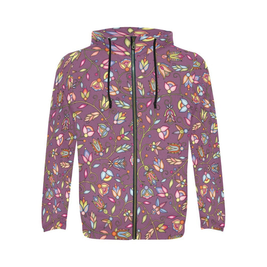 Buffalo Bloom Blush Men's Zipper Hoodie