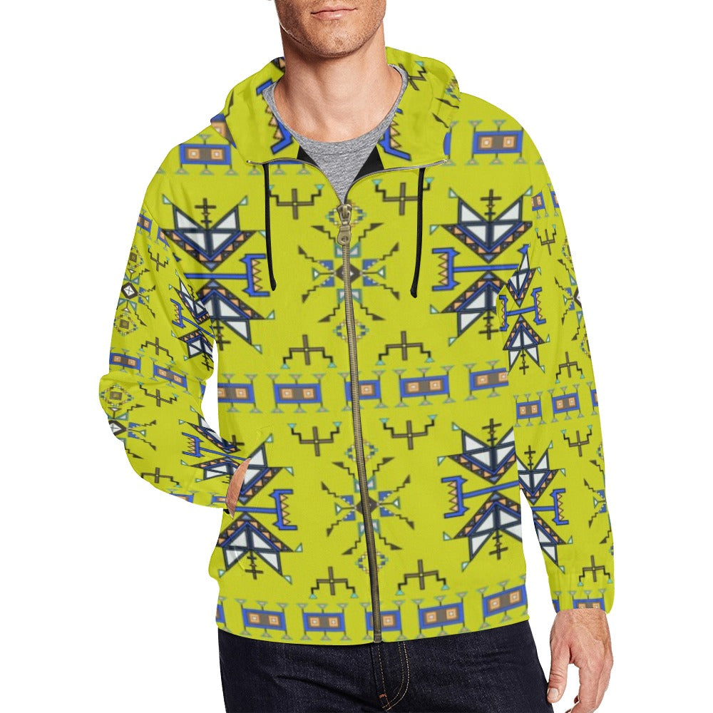Eagle Strike Lime Men's Zipper Hoodie