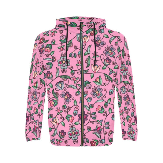 Amber Evening Garland Pink Zip Hoodie