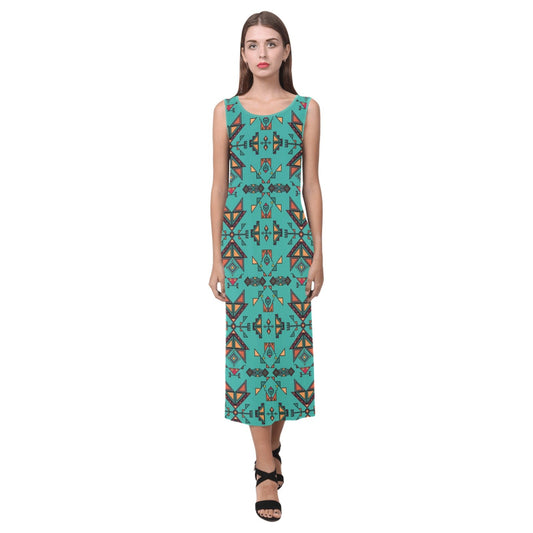 Arrow dawn Turquoise Phaedra Sleeveless Open Fork Long Dress