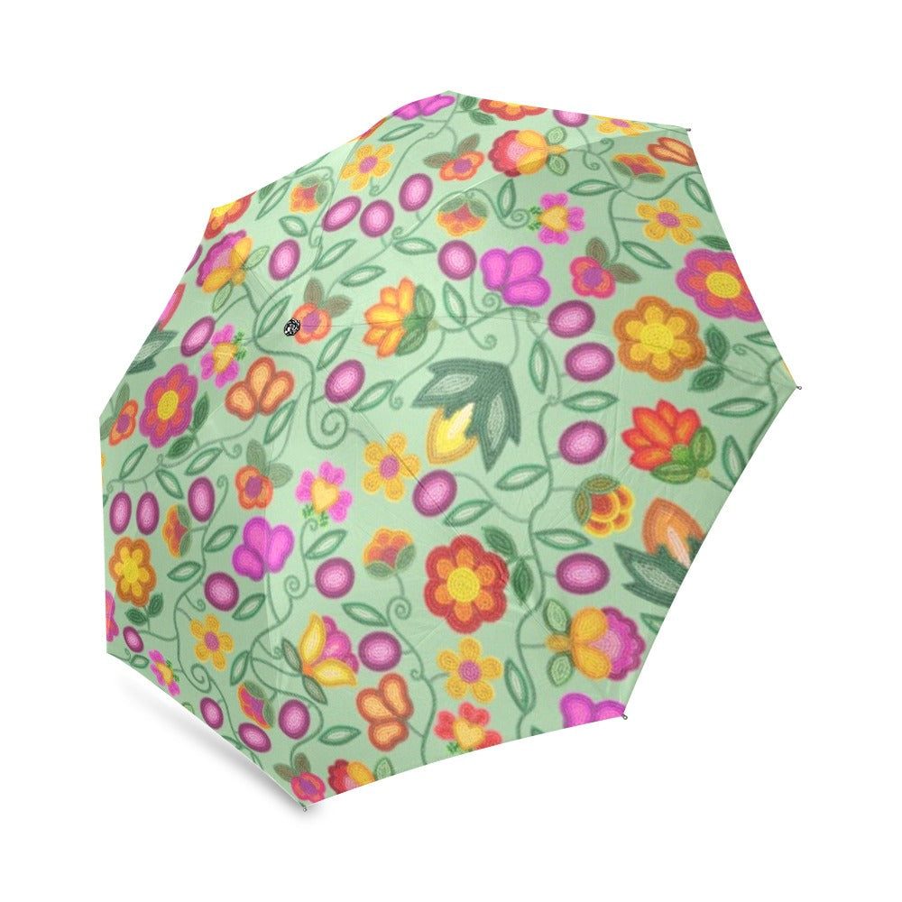 Boreal Bounty Green Foldable Umbrella