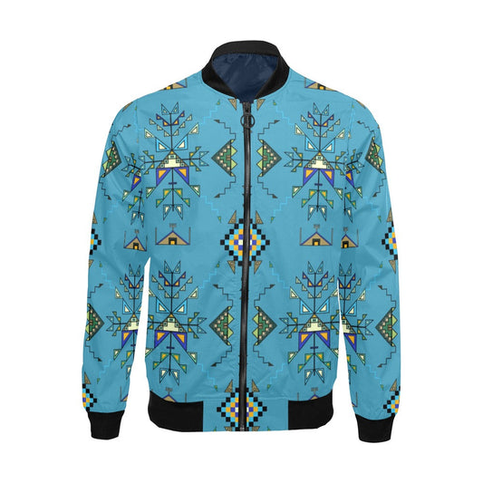 Bear Shield Blue Bomber Jacket