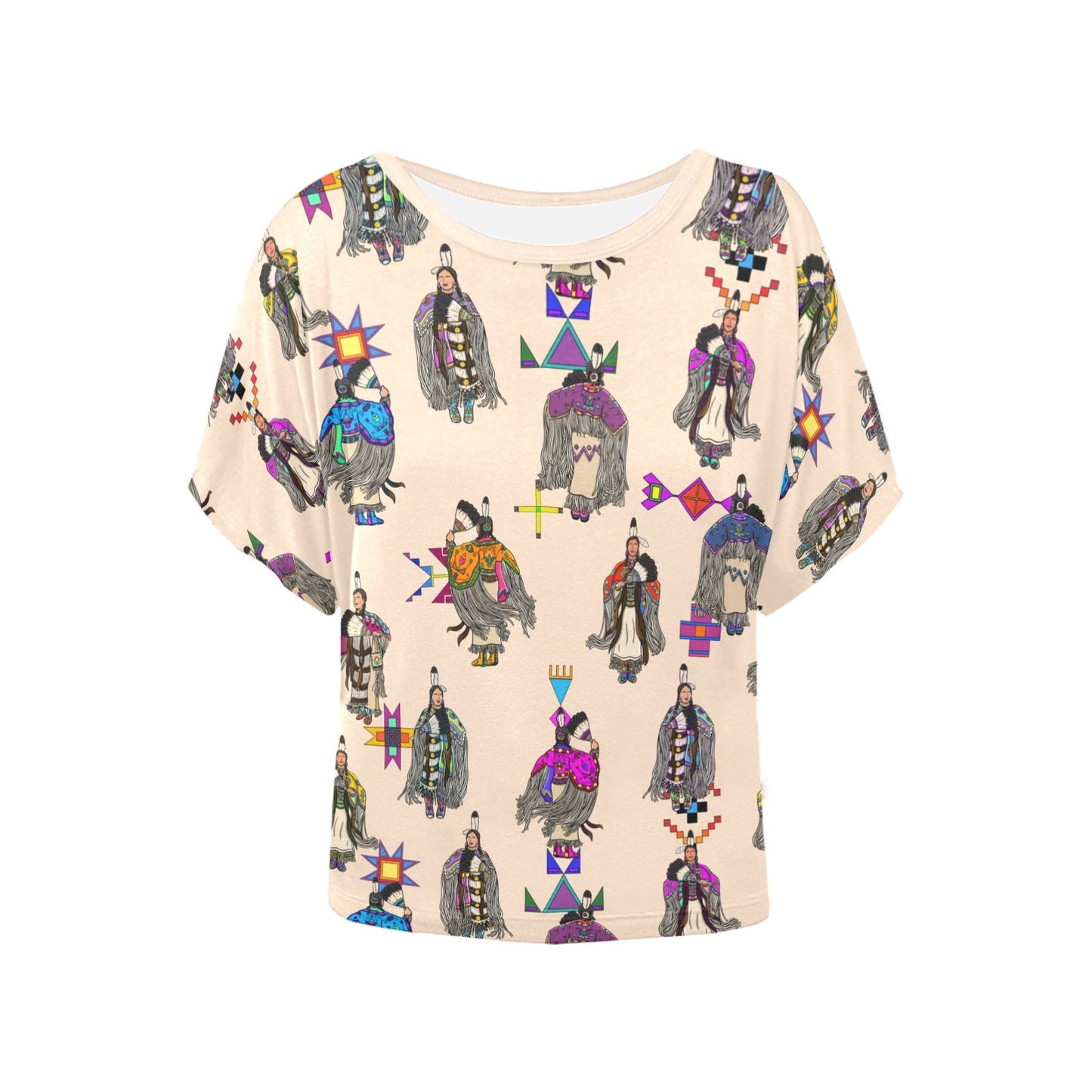 Women's Tradish Dancers  Muslin Women's Batwing-Sleeved Blouse T shirt