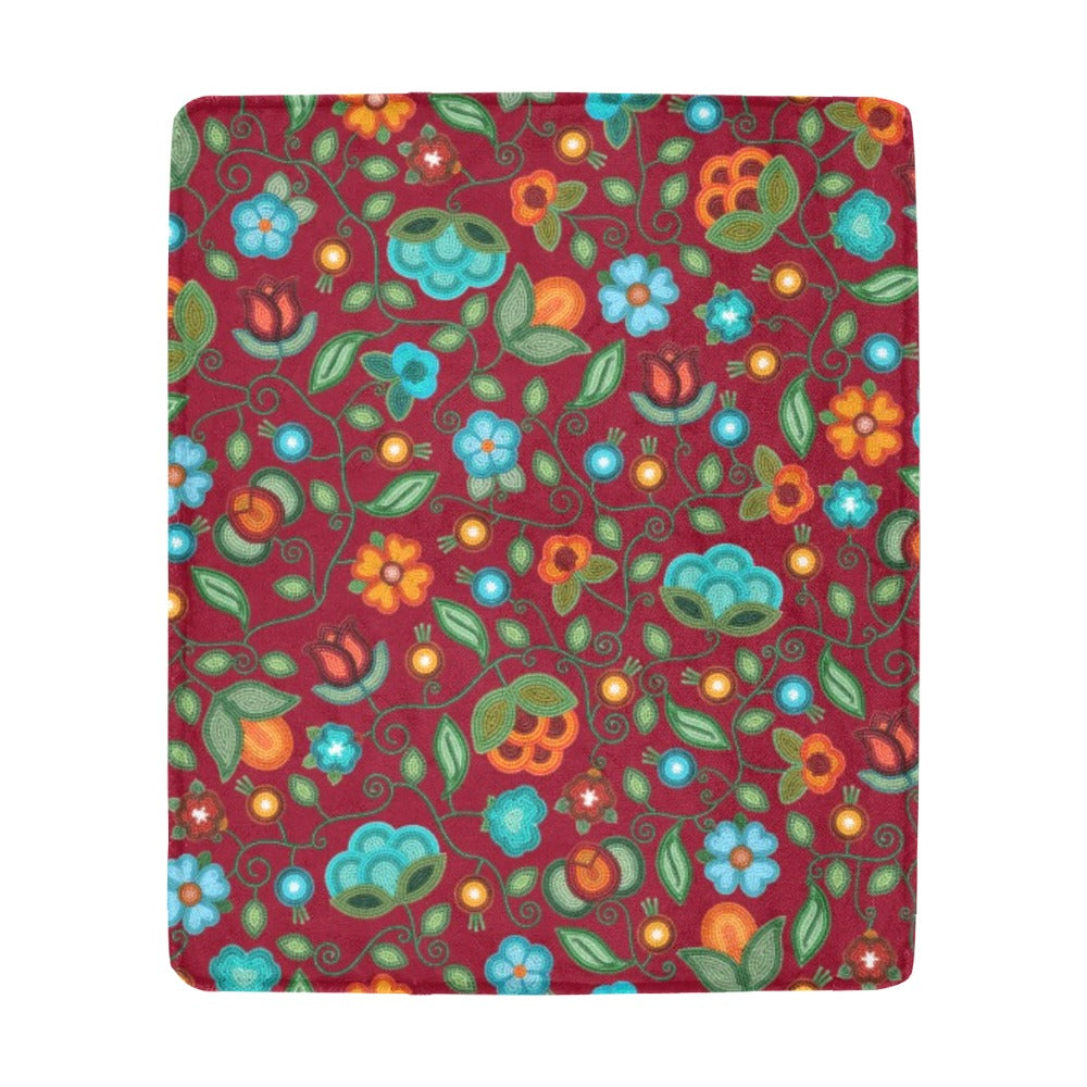 Prairie Fire Petals Red Large Micro Fleece Blanket