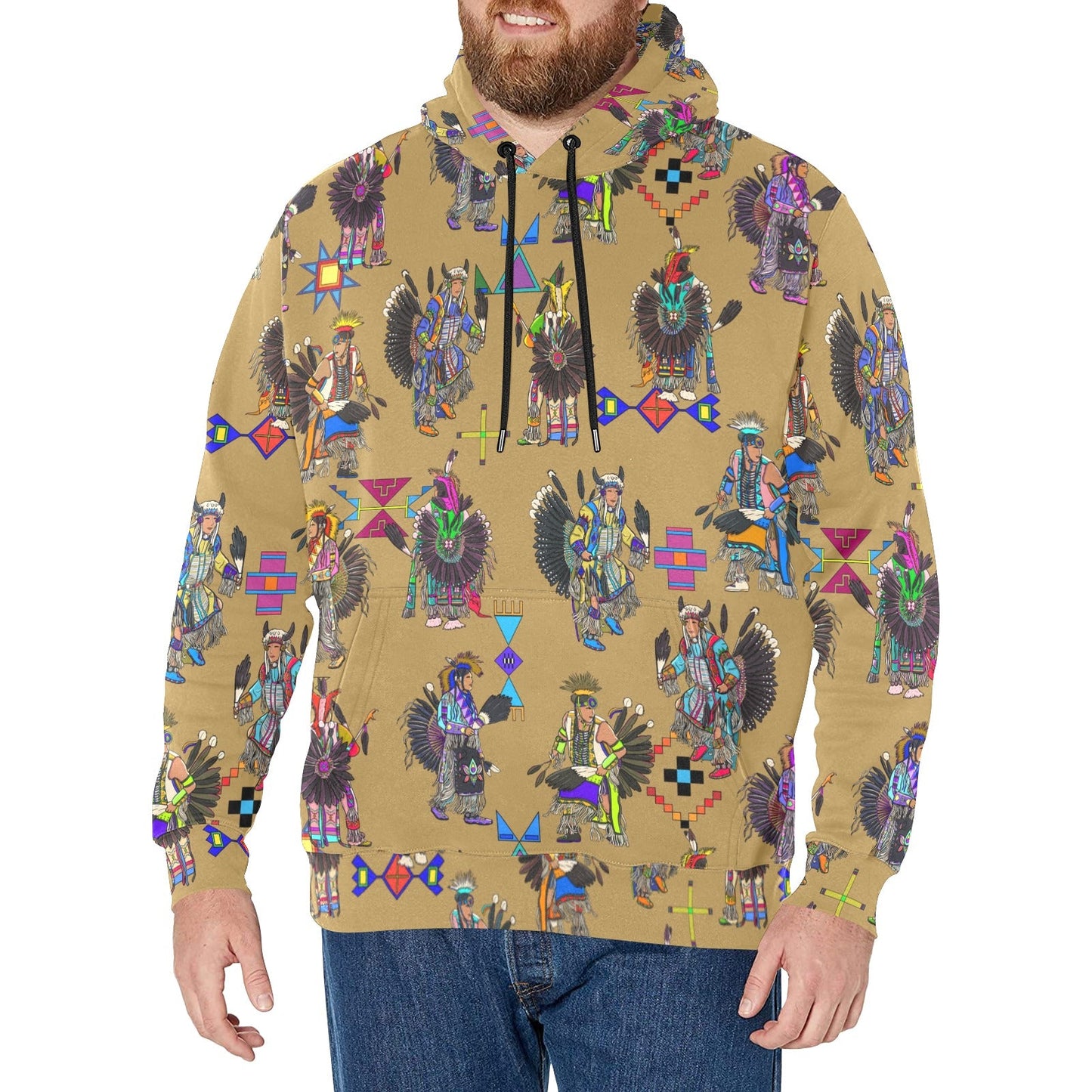 Men's Tradish Dancers Earth Men's Long Sleeve Fleece Hoodie