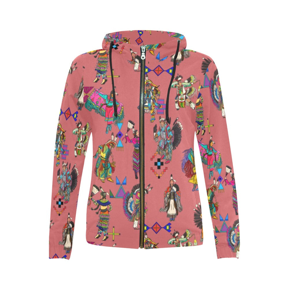 Grand Entry Dancers Terra Cotta Full Zip Hoodie for Women