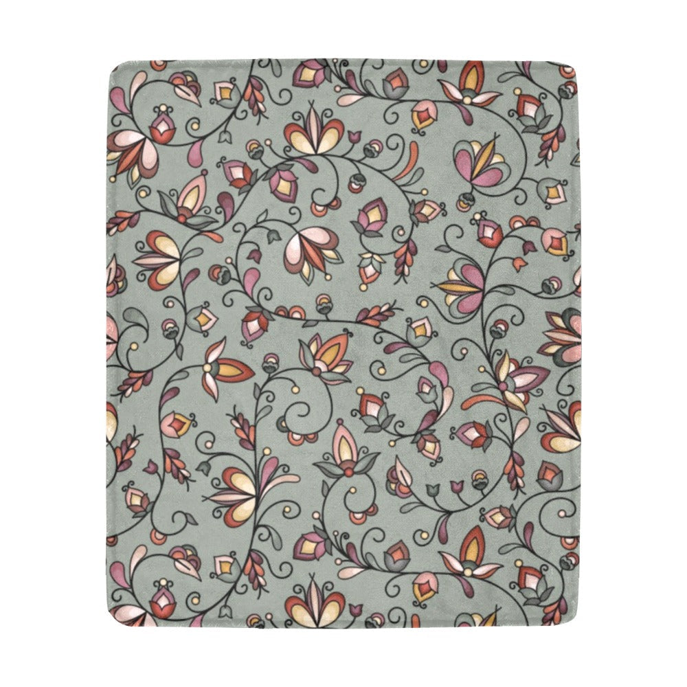 Burnt Sky Petals Green Ultra-Soft Micro Fleece Blanket 50"x60"