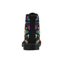 Load image into Gallery viewer, Geometric Floral Winter-Black Boots
