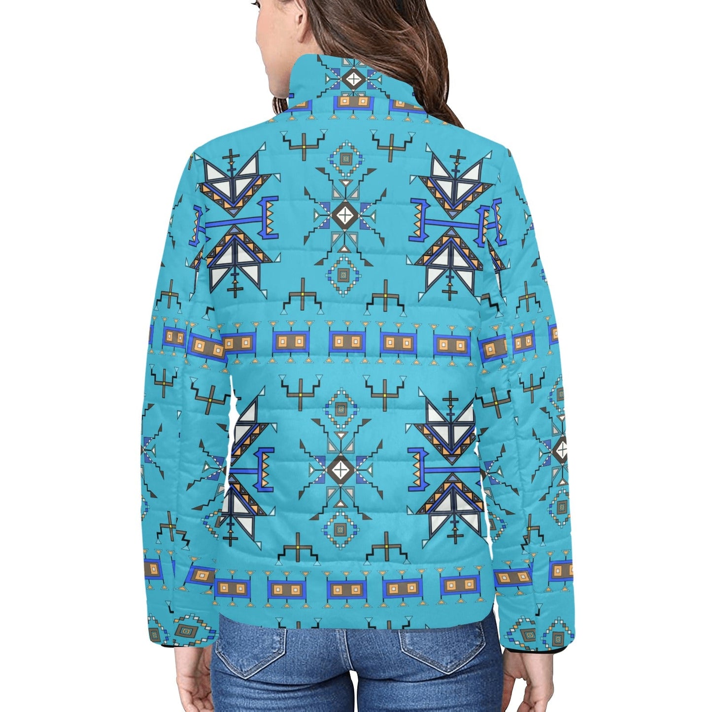 Eagle Strike Blue Women's Stand Collar Padded Jacket