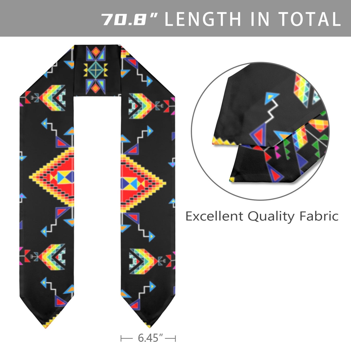 Buffalo Jump Black Graduation Stole