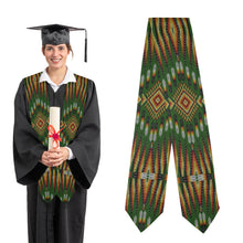 Load image into Gallery viewer, Fire Feather Green Graduation Stole
