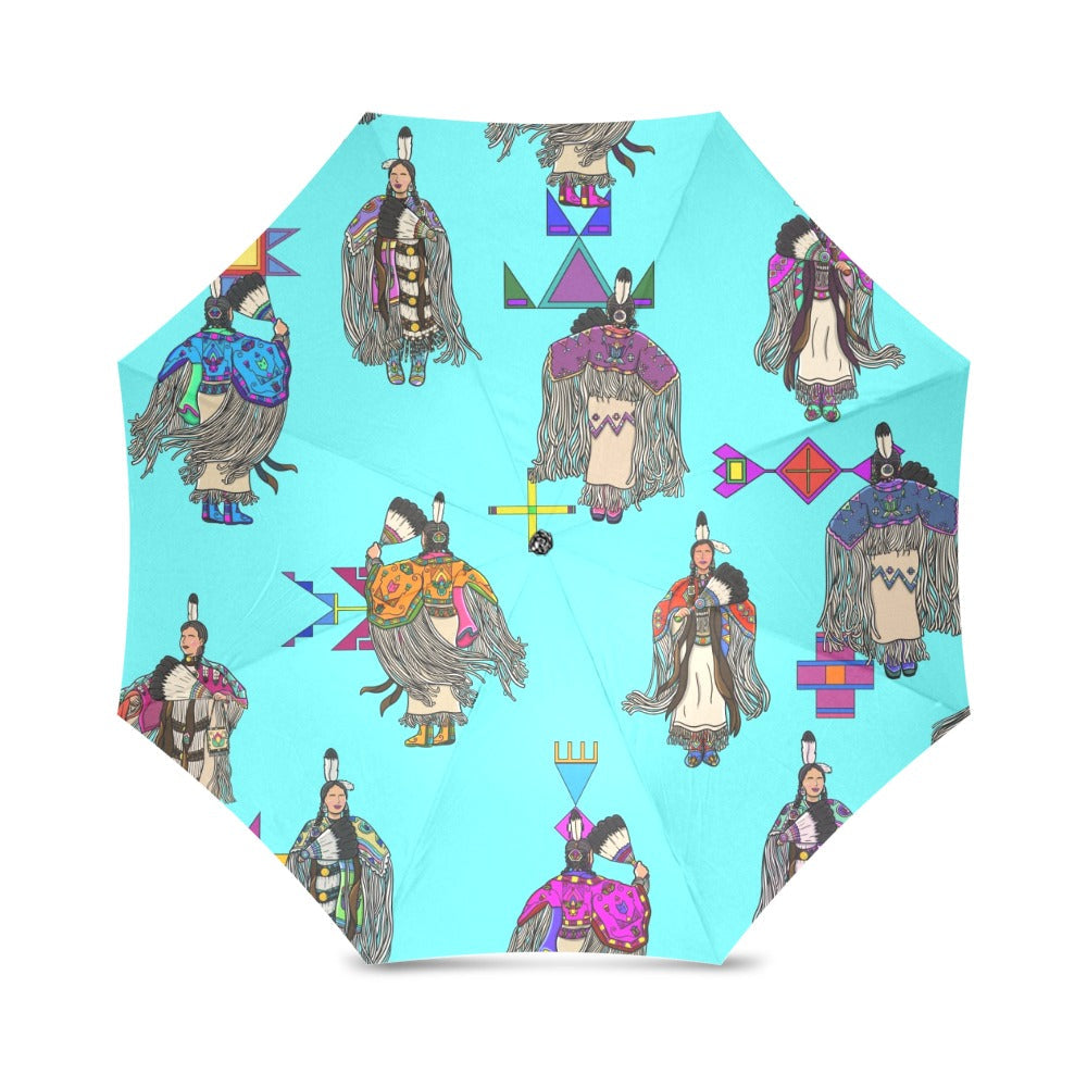 Women's Tradish Dancers Turquoise Foldable Umbrella