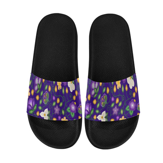 Midnight Moss Bloom Aubergine Slide Sandals